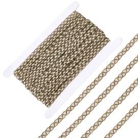 CABODYALS 18 Yards 1/4 Inch Gold Gimp Braid Trim Polyester Metallic Lace Trimming Woven Braid Upholstery Decorative Fabric Ribbon for Jewelry Making Sewing Curtain Costume Cloth Lampshade DIY Craft