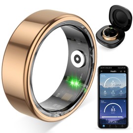 COLMI R02 Smart Ring, a Smart Ring for Women and Men, with a Charging case, Supports Heart Rate, Blood Oxygen, Sleep Health Monitoring, and Sports Tracking Ring. (Rose Gold, 9#)