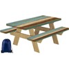 CAPSCEOLL Picnic Table Cover with Bench Covers Waterproof Camping Tablecloth