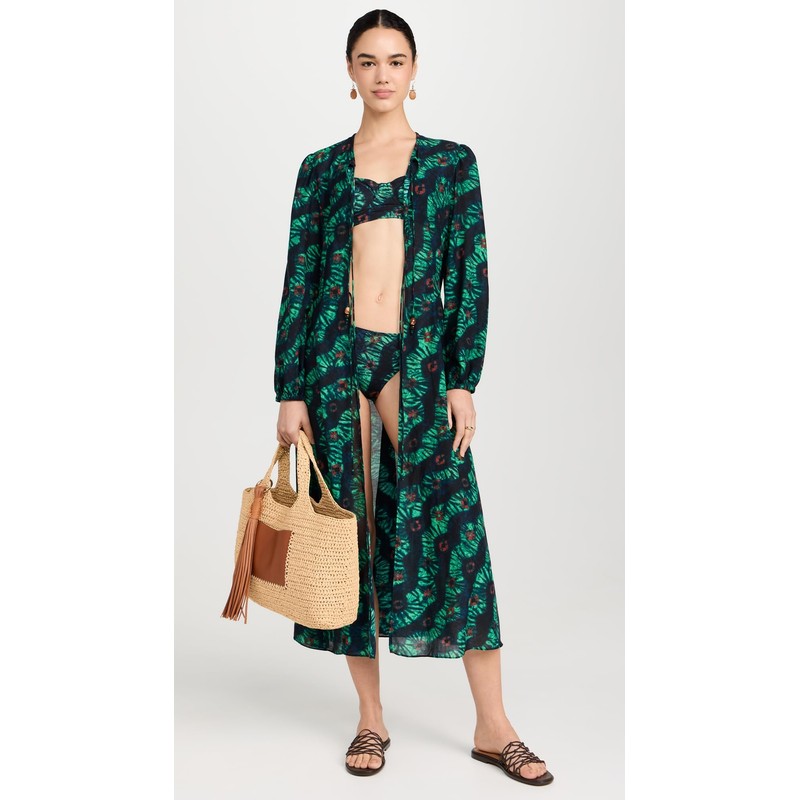 Ulla Johnson Women's Amina Coverup, Oasis, Green, Print, XXS-XS