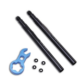 Yunir Tire Valve Extender, Portable Aluminum Alloy Flexible Tire Valve Stem Extension, with Washer Wrench, for Road Bicycle Bike (80mm)