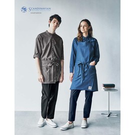 Kassy Kashima HEARTGREEN HAE013 Scandinavian Pattern Collection Waist Apron, Fjord Gray, Free Size