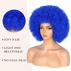 70's Afro Wig for Women, Blue Short Afro Kinky Curly