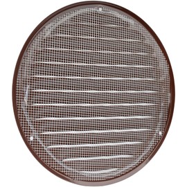 Vent Systems 6" Soffit Vent Cover - Pack of 5 - Brown - Round Air Vent Louver - Grill Cover - Built-in Insect Screen - HVAC Vents for Bathroom, Home Office, Kitchen