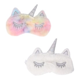 Baluue 2pcs Unicorn Shading Eye Mask for Boys and Girls Girls Soft Plush Sleep Mask Elastic Band Eye Cover for Nap Relaxation