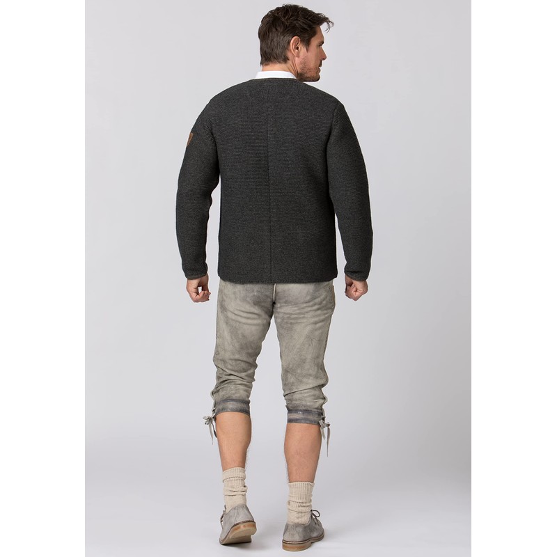 Stockerpoint Men's Amaro Traditional Knitted Jacket, charcoal