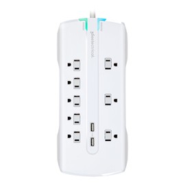 360 Electrical 360550 Visionary3.4 Surge Protector with 8 Outlets, Combo Data, Dual 3.4 Amp/17 Watt USB Charging, White