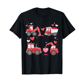 Valentines Day Construction Trucks youth Boys Kids Toddler T-Shirt