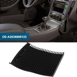 OTOTEC Mittelkonsolen Rollo Abdeckung Kompatibel mit C-Klasse W203 2000 2007 A2036800123 Getränkehalter Rollo Reißverschluss Mittelkonsolen Schiebeläden Schwarz