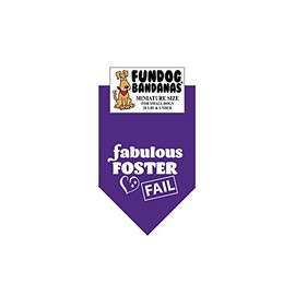Fabulous Foster Fail Dog Bandana (Miniature for Small Dogs Less Than 20 lbs, Purple)
