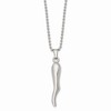 FB JEWELS Solid Stainless Steel Italian Horn Necklace