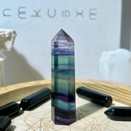 XIANNVXI 2 Inch Fluorite Crystals Healing Crystal Wall Gemstones Stones Tower Natural Hexagonal Point Rods Meditation Energy Therapy Stones