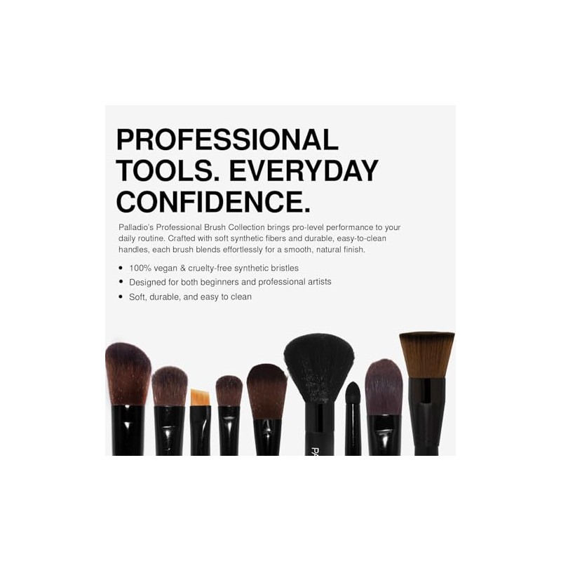 Palladio Brocha Angular Delineadora, Brocha de Maquillaje Cónica, Definición Precisa,