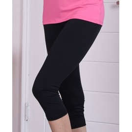 Sporty Style High-Waist 3/4 Length Yoga Pants SN2011-0084 Black/XL
