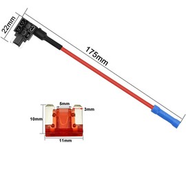 Aiqeer 3 Pieces 12V / 24V Low-Profile Piggy Back Fuse Holders, Car Add-a-Circuit Fuse Tap with Wire Harness, Free 6 Pieces Micro Blade Fuses and Fuse Puller (Crimp Terminal)