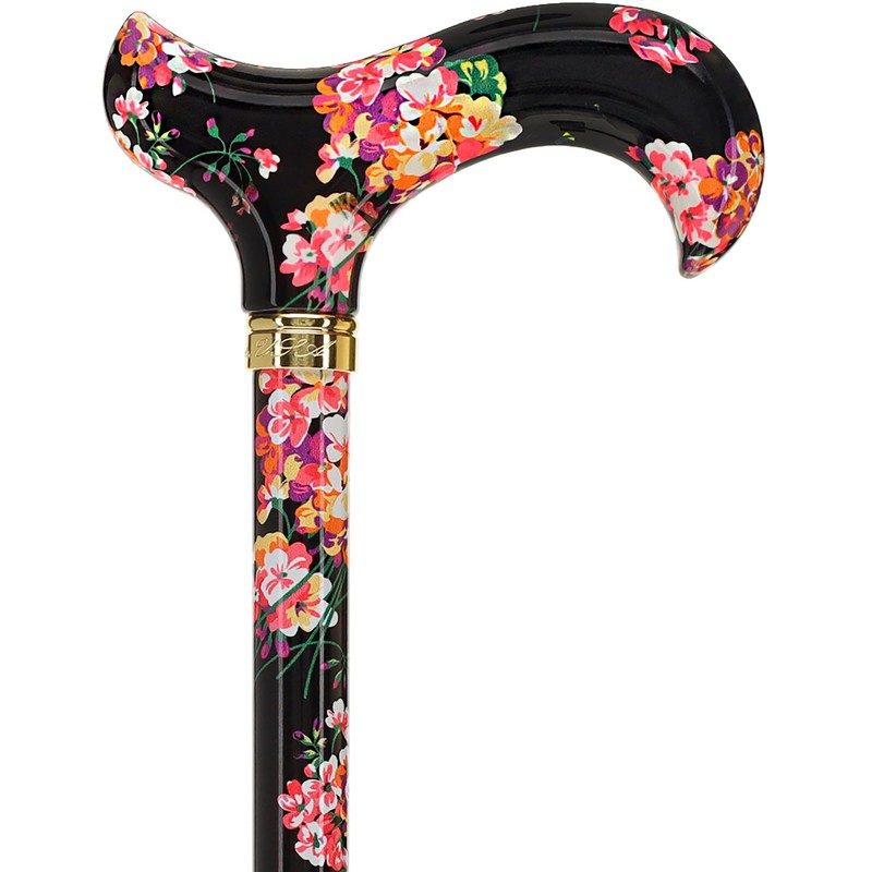 Midnight Floral Designer Walking Sticks for Men and Women –