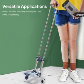 Abbraccia Mini Dolly Cart Folding Hand Truck Lightweight Supplies Small Trailer Luggage Cart for Camping Picnic Traveling Office Use, Black