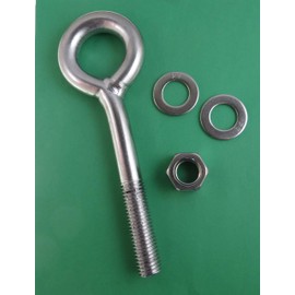 Stainless Steel 316 Eye Bolt 3/4" x 8" UNC Short Thread Marine Grade