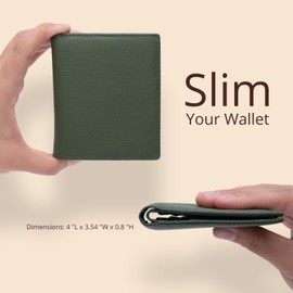 Bveyzi Ultra Slim Small RFID Wallet for Women, Leather Tiny Thin Bifold Pocket Ladies Wallet