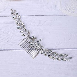 Rumtock Silver Rhinestones Beads Long Hair Comb for Women Girls Wedding Bridal Hair Piece Handmade Boho Hair Accessories