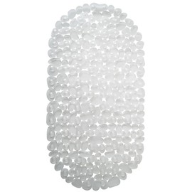 Luxtor Bath Mat Stone Look Non-Slip Mat for Bathtub with Suction Cups, Non-Slip Bath Mat 36 x 69 cm (Transparent)