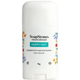 Soapstones Happy Feet Peppermint Rose Foot Butter -75g - Heel Stick for Cracked Heel Treatment with Shea Butter