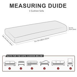 ANARACHON Leather Look Couch Cushion Covers Sofa Seat Slipcovers Sets Couches Furniture Protector for Sectional Armchair Loveseat Pets Kids Stretch Spandex Fabric (1 Cushion Sofa, Dark Grey-01)