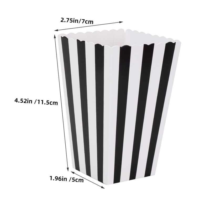 Mobestech Diy Popcorn Buckets 32 Pack Striped Paper Containers Bulk