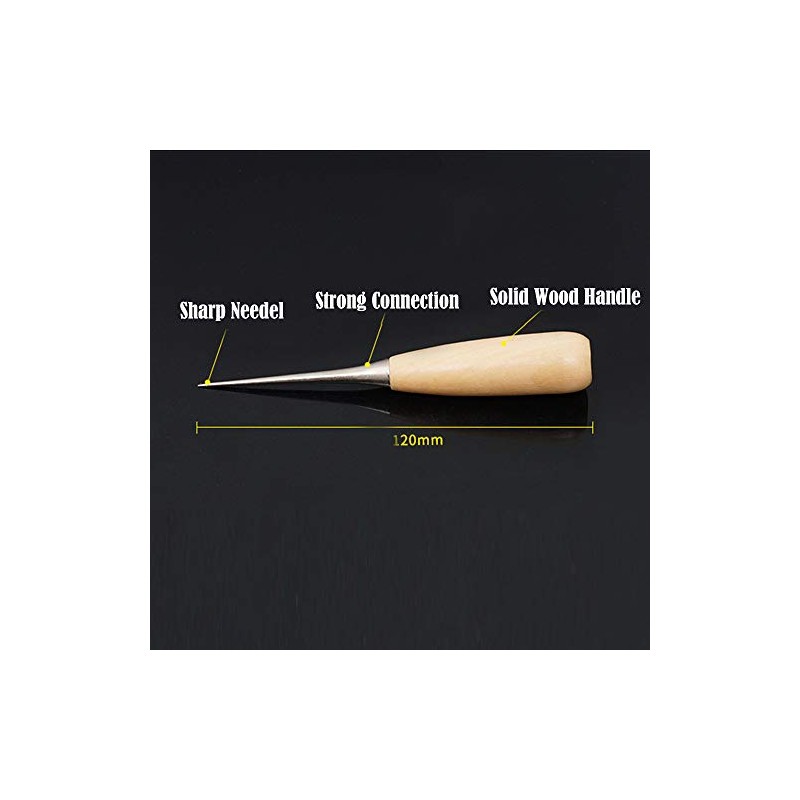 Handmade Wooden Handle Awl - Metal Slotting Tool - Pointed