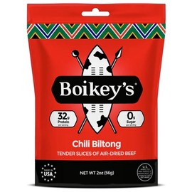 Boikey's | Air-Dried Beef Jerky. Gluten Free. No Sugar. Keto Friendly. (Chili, 1 pack - 2 ounce pouch)
