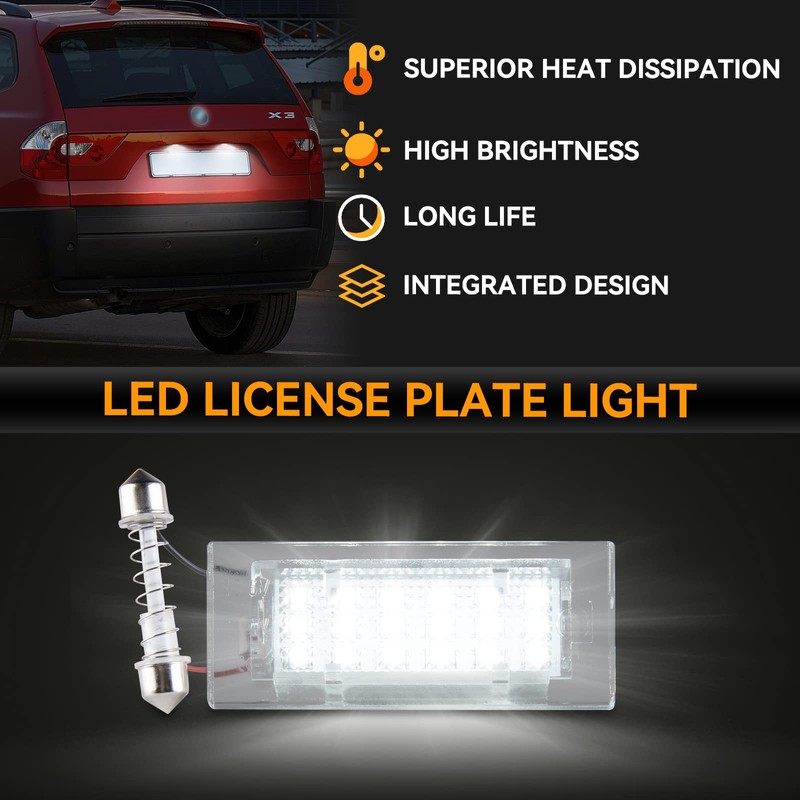 POPMOTORZ Number Plate Light, 2 Pieces Number Plate Light for