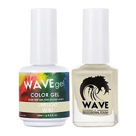 WAVEGEL Soak-Off Gel & Nail Lacquer Matching Duo Set - Simplicity Collection - #W40 Limelight I 0.5 Oz