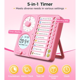 Visual Timer & Digital Alarm for Kids and Adults: Silent Time Management Tool with to-Do List for Home,Kitchen, School, Teacher and Classroom,Chore Chart for Kids