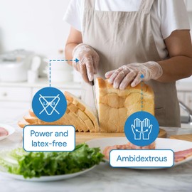 ProHeal Clear Vinyl Disposable Gloves - Food Safe Cooking and Household Cleaning Gloves -Powder and Latex Free Kitchen Glove