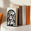 BEUNITONE Musical Metal Book Ends Non-Skid Black Unique Bookend Decorative