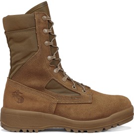 B Belleville Arm Your Feet 590 8" US Marine Corps Hot Weather Combat Boot for Men (EGA) - USMC Coyote Brown Leather with Vanguard Sole & Vibram Sierra Traction Outsole; Berry Compliant, Coyote - 11 R