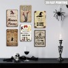Witches Kitchen Rules Tin Signs Retro Halloween Witch Hat Wall