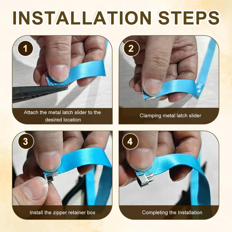 sourcing map 8Set Zipper Latch Slider Retainer Kits, #10 Zinc