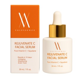Valessence Rejuvenate C Facial Serum with Pure Vitamin C & Squalene – Brightening, Anti-Aging, Dark Spot Corrector, Hydrating Skincare, 1 fl oz