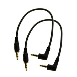 MMNNE 2Pack 8inch TRRS 4-Pole 3.5mm Male Right Angle to 3.5mm Male Audio Cable