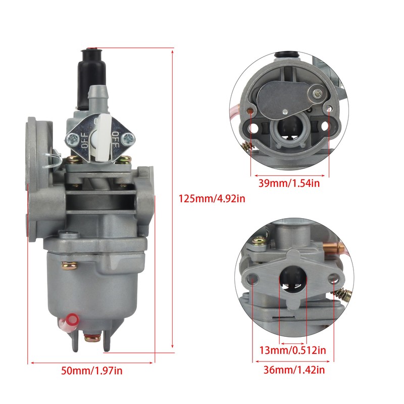 ABCERRSI PZ13 13mm Carburetor with Air Filter Stack Compatible with