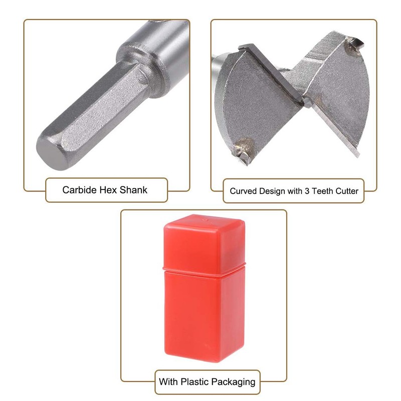 MACHSWON Forstner Drill Bits Tungsten Carbide Wood Hole Saw Opener