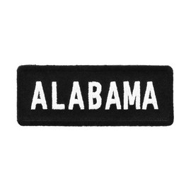 PatchStop Alabama State Iron On Patches for Clothing Backpacks Jeans | Black and White Motorcycle Patch Sew On Custom Jackets Hats Tactical Bags | 3.25x1.25in Small Trendy DIY Embroidered Applique