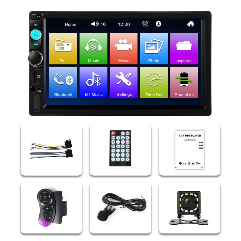 Virego Single 1Din 7" Touch Screen Stereo Bluetooth Radio Car