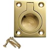 SISI UK Polished Brass Flush Ring Pull Handle 38mm x