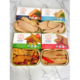 Natural Catch Tuna Filets Variety Pack, Hand Cut, Pole & Line Caught, 130 Calories Gluten-Free, Paleo, Keto Friendly, Premium Yellowfin & Albacore Tuna in Extra Virgin Olive Oil (4.4 oz per can- Pack of 12) (Variety)