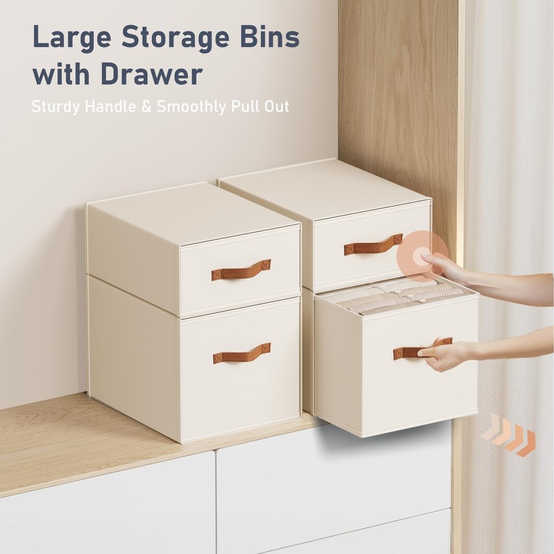 DIMJ Closet Organizers and Storage - Fabric Storage Bins with