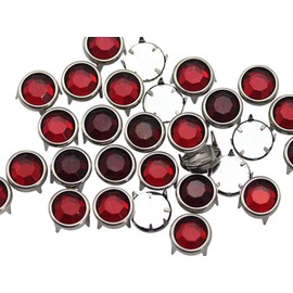9mm Ruby CH17 Bedazzler Refills Rhinestones Preset Gemagic Studs Nailheads in Rims for Garment Embelishments Leatherwork DIY Crafts Decorate Shoes, Belts, Tee Size 40-50 Pieces