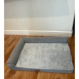 Removable Large Dog Bed with Bolster Washable Memory Foam Pet Cat Dog Sofa Bed Non-Slip Bottom Luxury Dog Bed