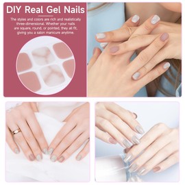 DUKASOU Gel Nail Seals, 28 Pieces Semi-cured Nail Seal, Cured Type, Removable, Gel Nails for Hands, Refreshing Sheer, Odorless, Hand Glow, Easy Off for Women, Girls, Kids, DIY Decorations, Birthday